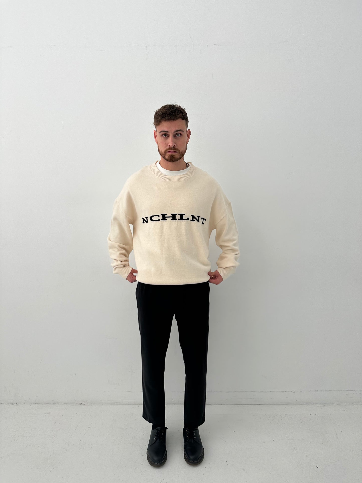 LOGO KNIT - NATURAL