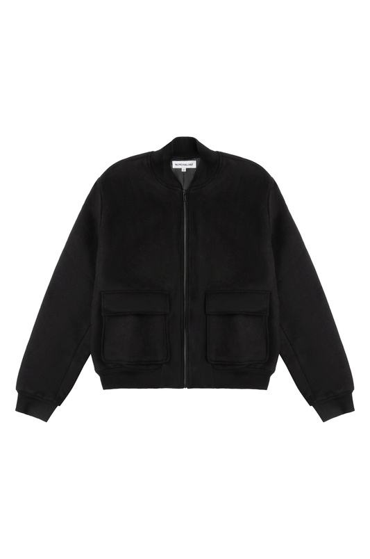 WOOL BOMBER - BLACK